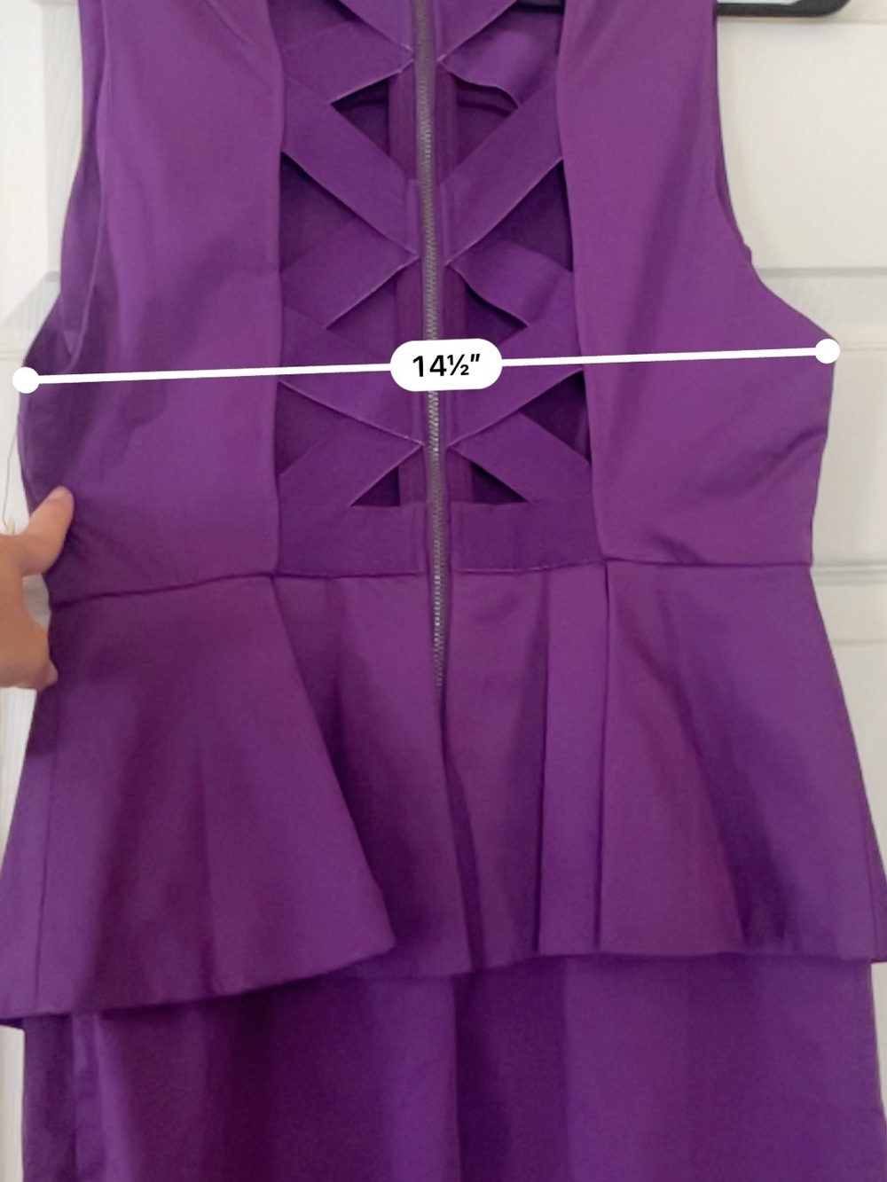 Alice + Olivia Purple Sleeveless Peplum Mini Dress Size 6 NWT Cocktail Party - Picture 3 of 8